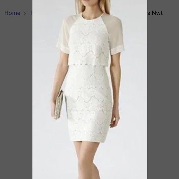 Reiss White Calla Overlay Dress size 2 - Picture 1 of 7
